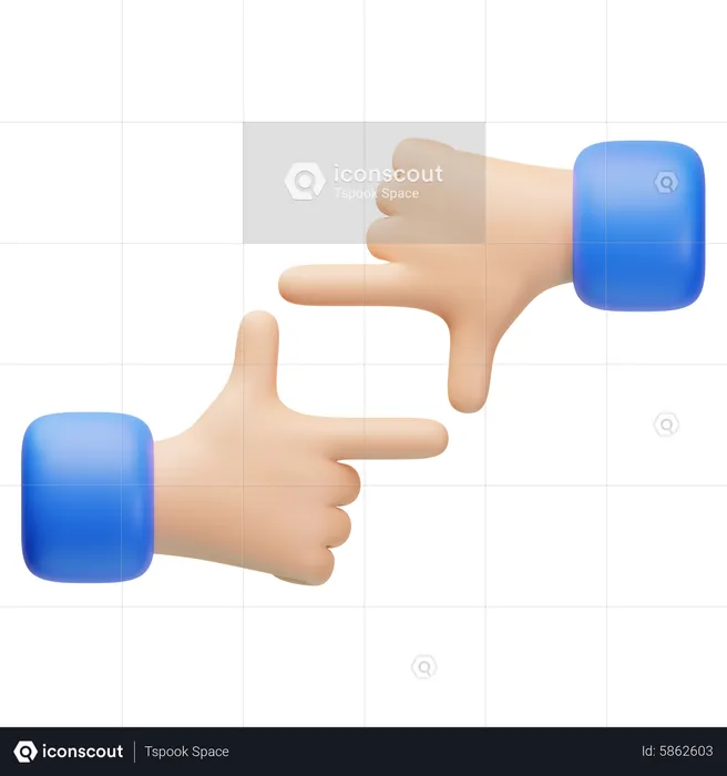 Geste de la main carrée  3D Icon