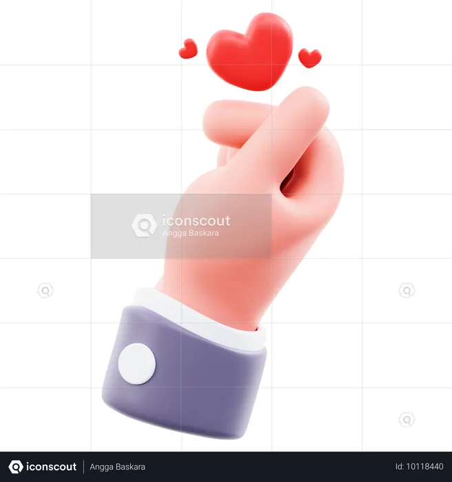 Geste de la main d'amour  3D Icon