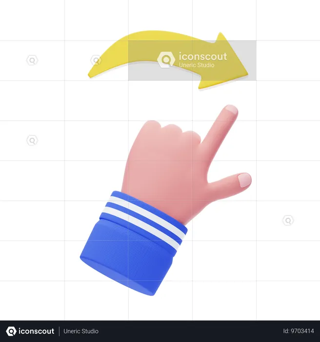 Geste de la main tourner vers la droite  3D Icon