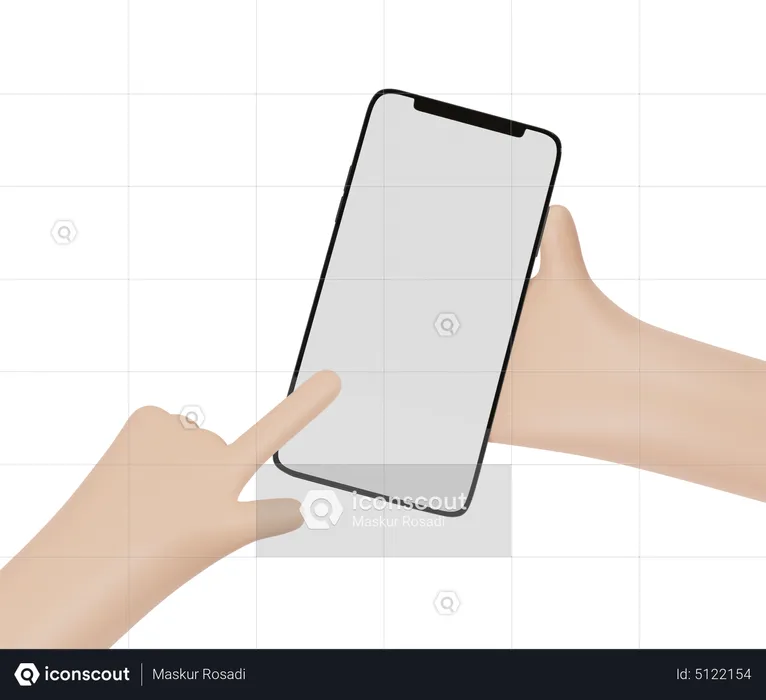 Geste de maintien du mobile  3D Icon