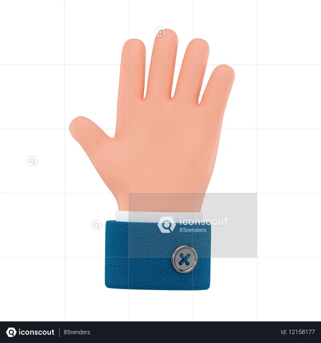 Geste mit erhobener Hand  3D Icon