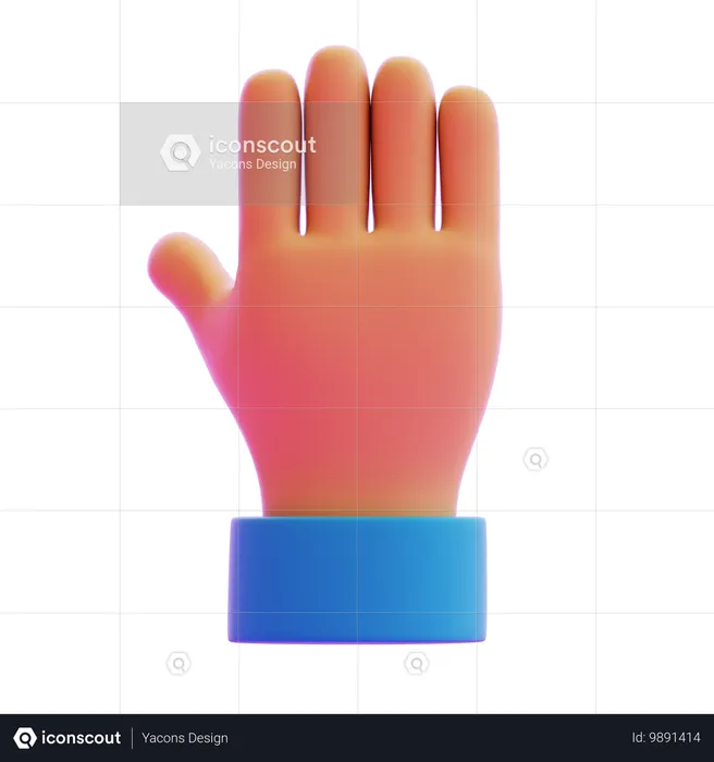 Geste mit nach hinten erhobener Hand  3D Icon