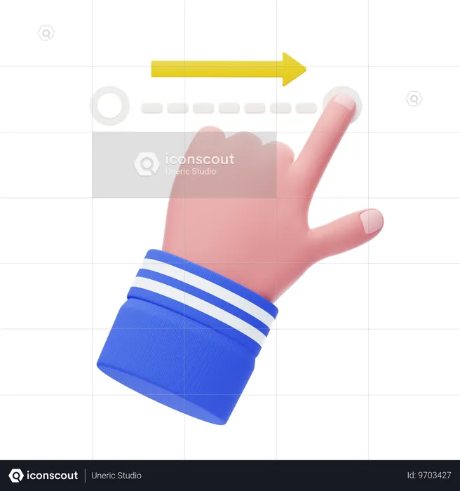 Geste nach rechts wischen  3D Icon