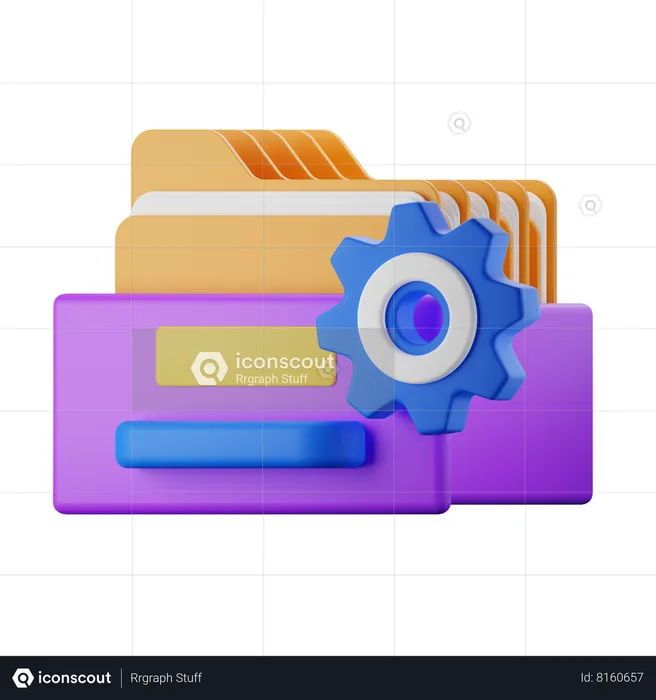 Gestión de archivos  3D Icon