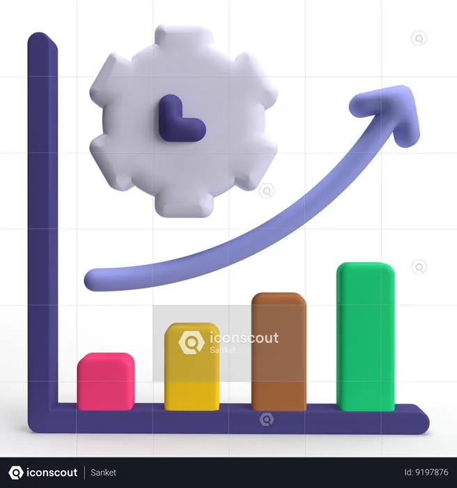 Gestión de beneficios  3D Icon