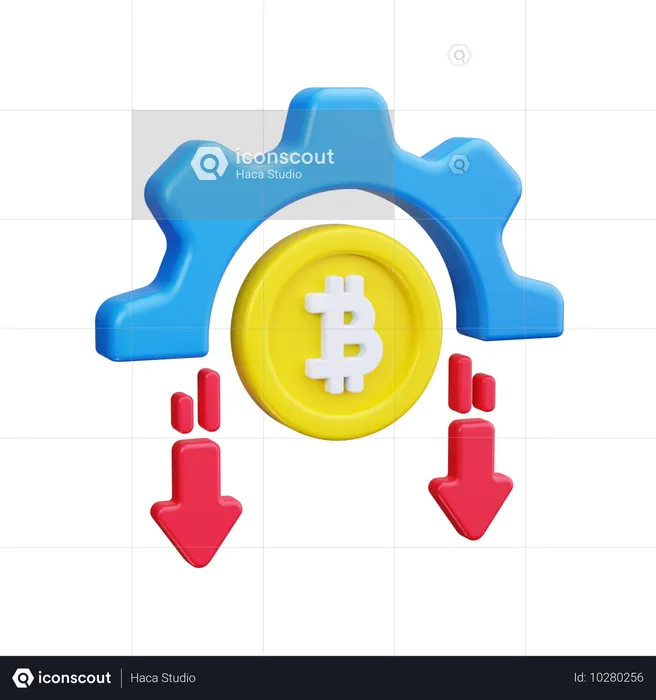 Gestión de bitcoins  3D Icon