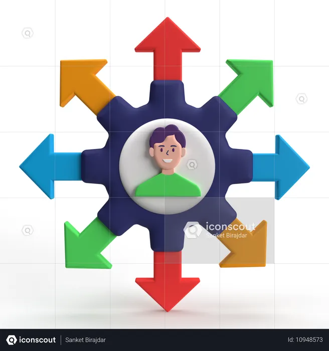 Gestión de dirección  3D Icon