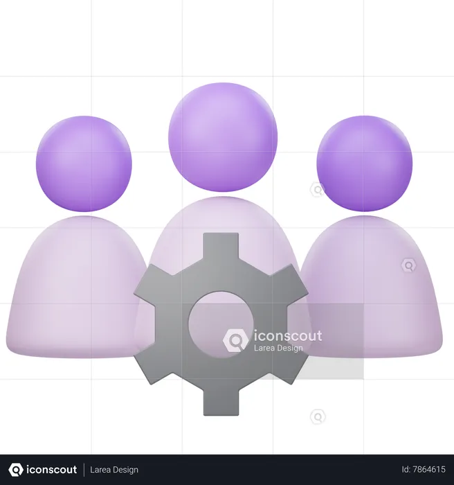 Gestión de equipos  3D Icon