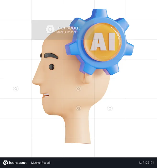 Gestion de l'intelligence artificielle  3D Icon