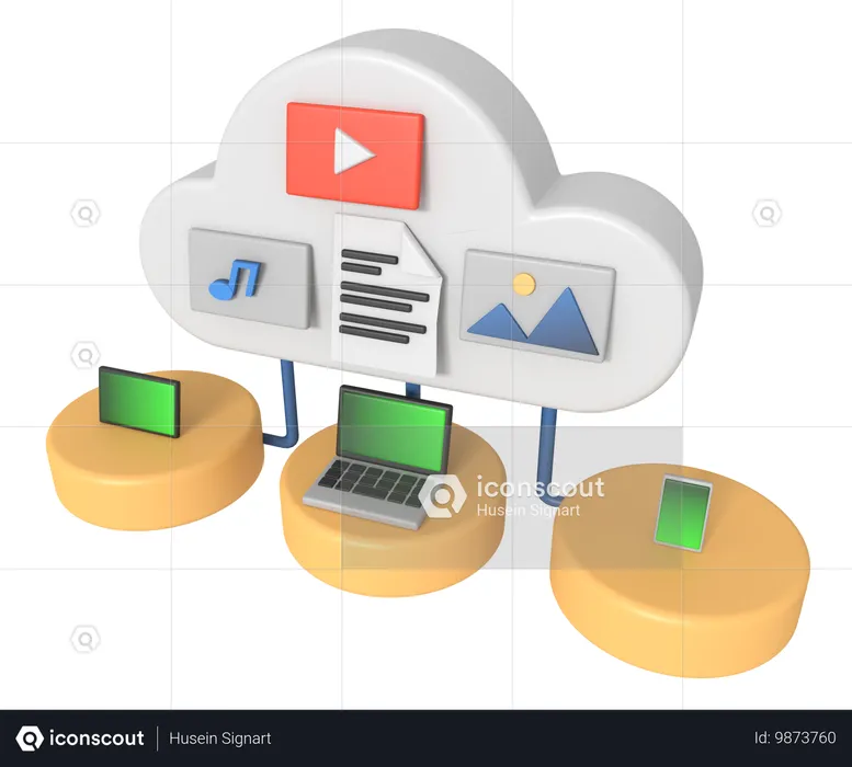 Gestión de la nube  3D Icon