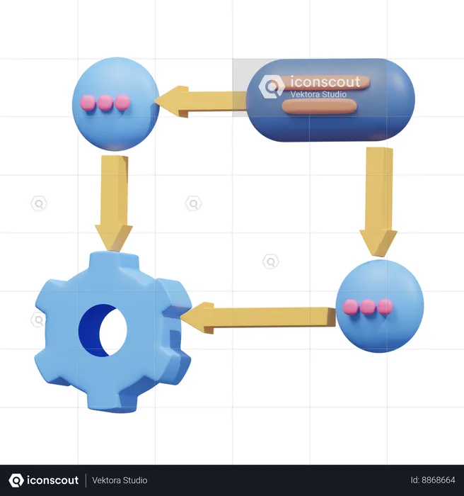 Gestión de proceso  3D Icon