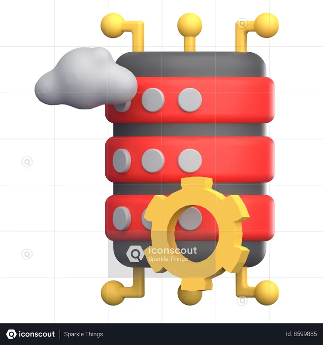 Gestion de serveur cloud  3D Icon