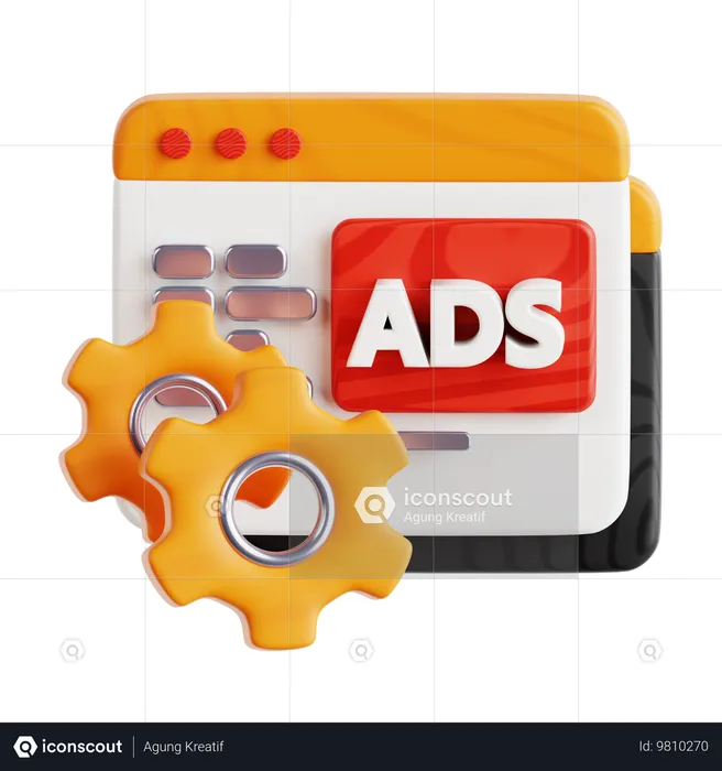 Gestión de publicidad  3D Icon