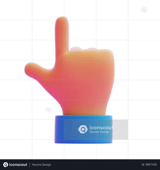 Gesto con la mano apuntando hacia arriba  3D Icon