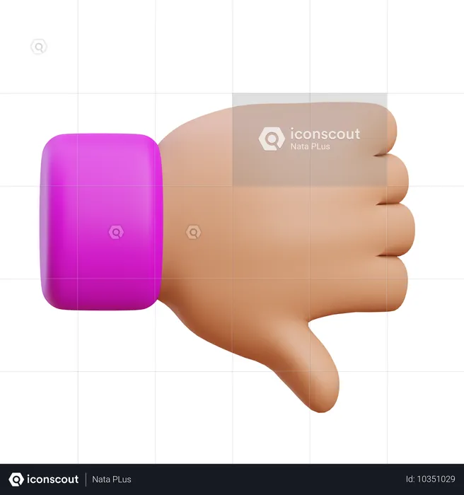 Gesto de la mano con el pulgar hacia abajo  3D Icon