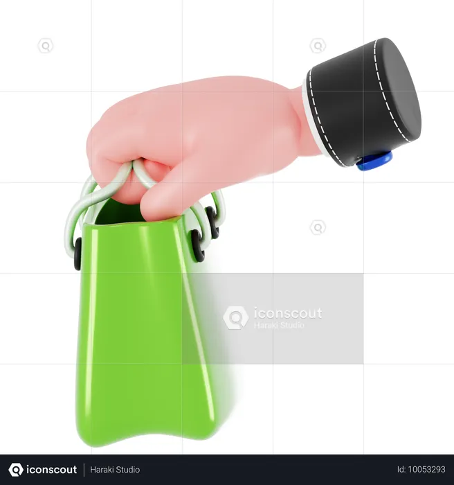 Gesto con la mano llevando una bolsa de compras  3D Icon