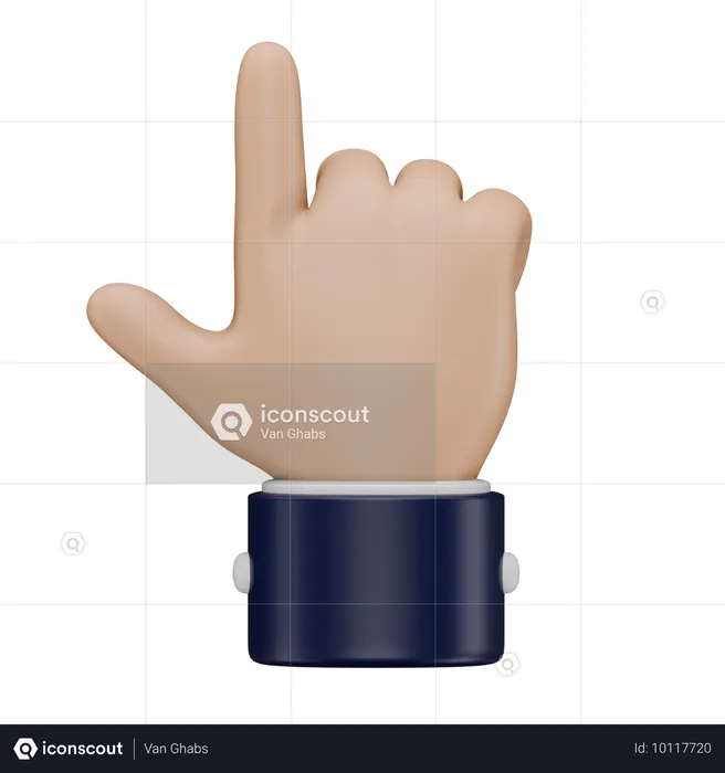 Gesto de apontar com a mão  3D Icon