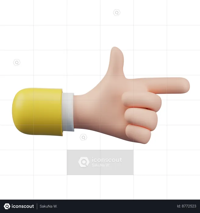 Gesto de mão apontando  3D Icon