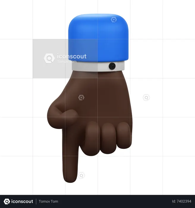 Apontando para baixo gesto com a mão  3D Icon