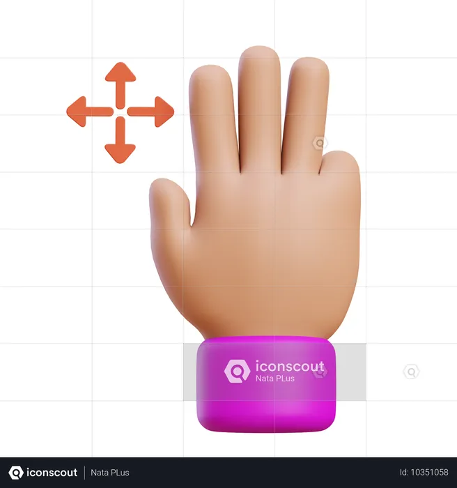 Gesto de arrastrar la mano  3D Icon