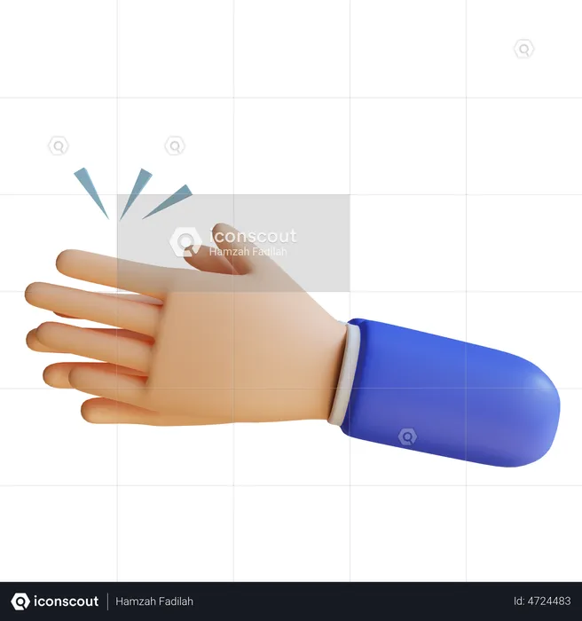 Gesto de mão batendo palmas  3D Illustration