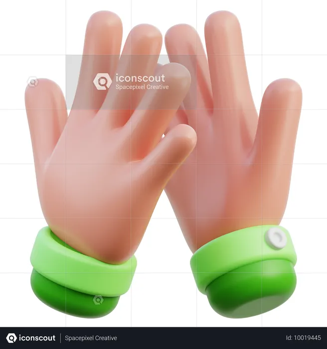 Gesto de cinco mãos  3D Icon