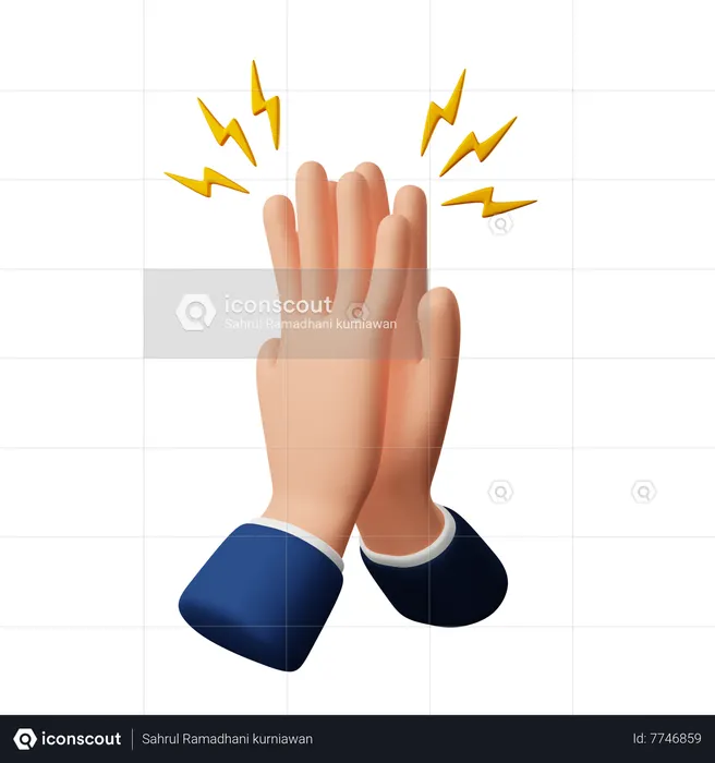 Gesto de cinco mãos  3D Icon