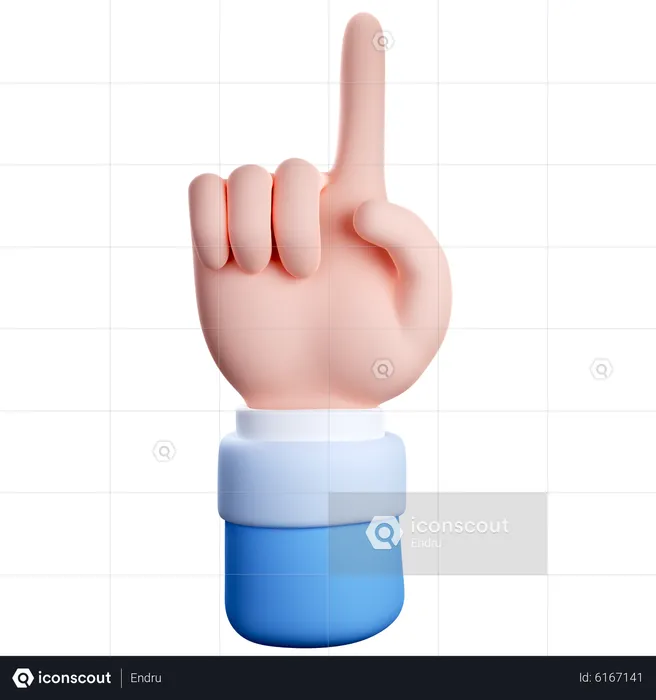 Gesto de contar con un dedo  3D Icon