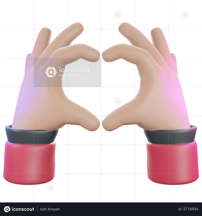 Gesto de coração  3D Icon
