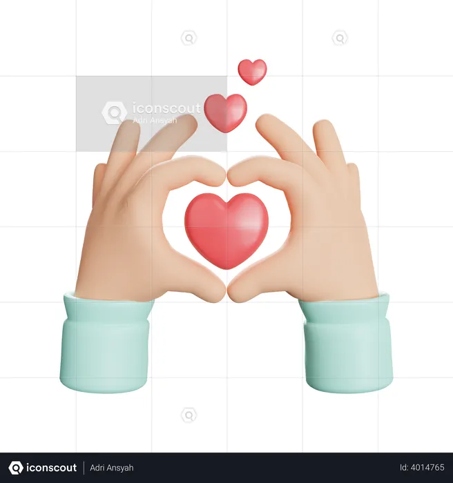 Gesto de coração  3D Icon