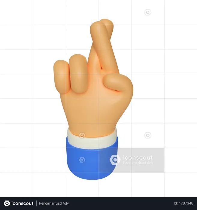 Gesto de cruzar o dedo  3D Icon