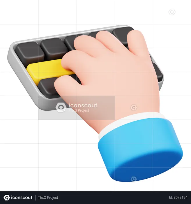 Teclado digitando gesto com a mão Emoji 3D Icon