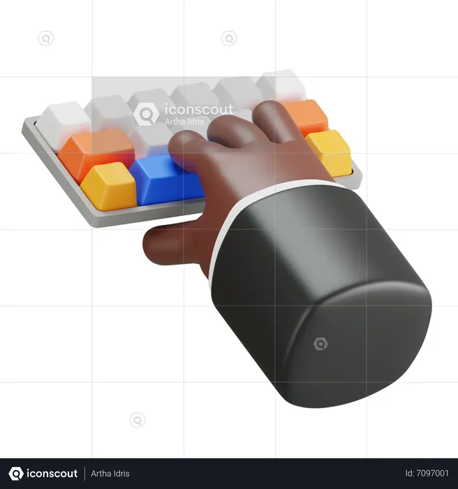 Teclado digitando gesto com a mão  3D Icon