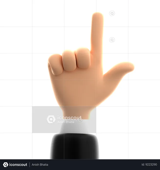 Gesto de la mano con un dedo  3D Icon