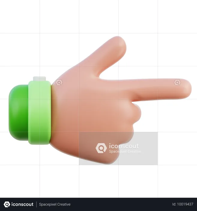 Gesto de la mano con el dedo en la dirección correcta  3D Icon