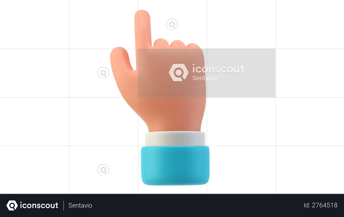 Gesto de la mano con el dedo meñique  3D Illustration