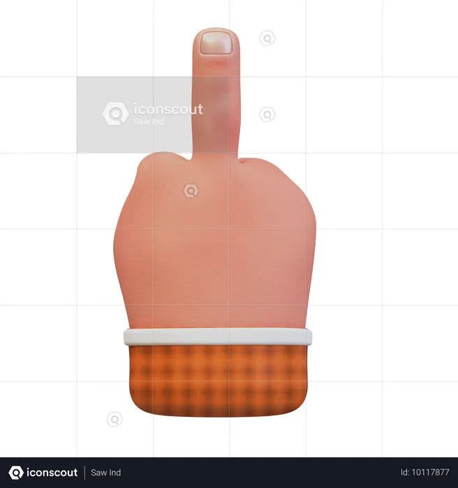 Gesto de la mano hacia atrás mostrando el dedo medio  3D Icon