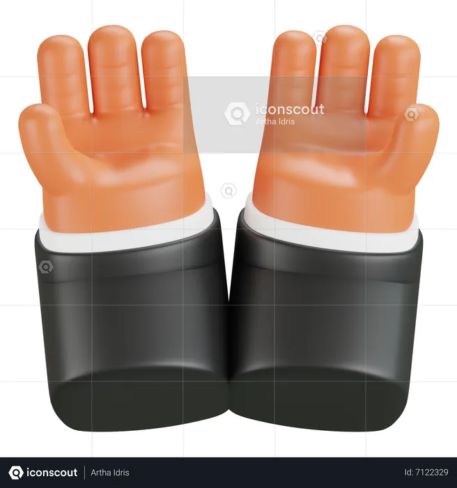 Gesto de la mano orando  3D Icon