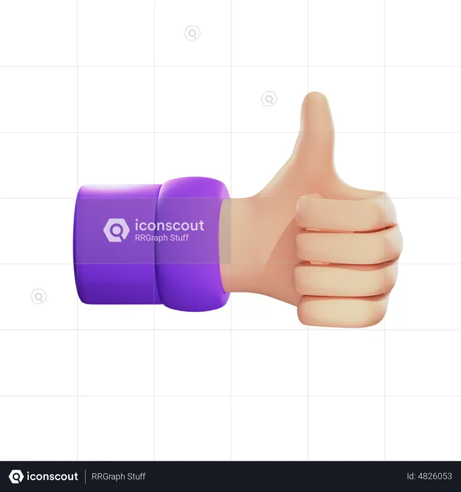 Pulgares arriba gesto de la mano  3D Icon