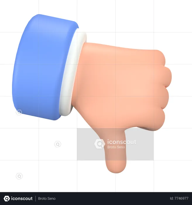 Gesto de la mano con el pulgar hacia abajo Emoji 3D Icon