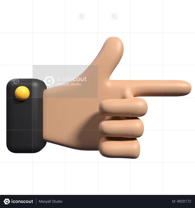 Señalando el gesto de la mano con el dedo izquierdo.  3D Icon