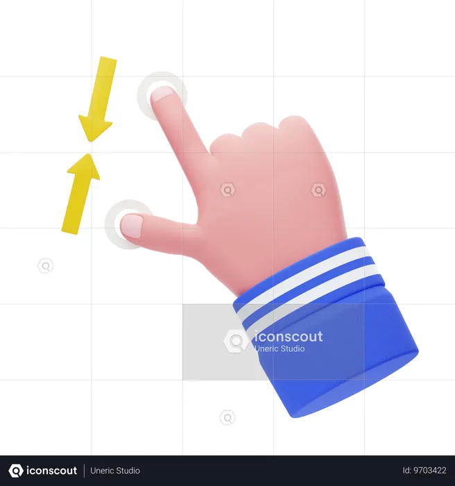 Gesto de la mano alejar  3D Icon