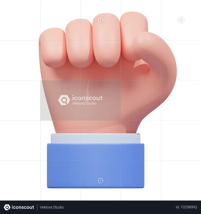 Gesto de la mano con el puño levantado  3D Icon
