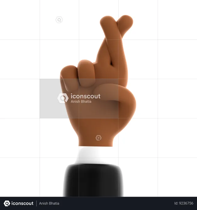 Gesto de la mano con el dedo cruzado  3D Icon