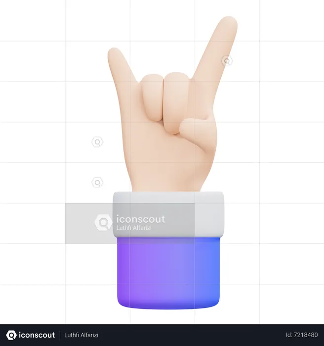 Gesto de la mano del cuerno  3D Icon