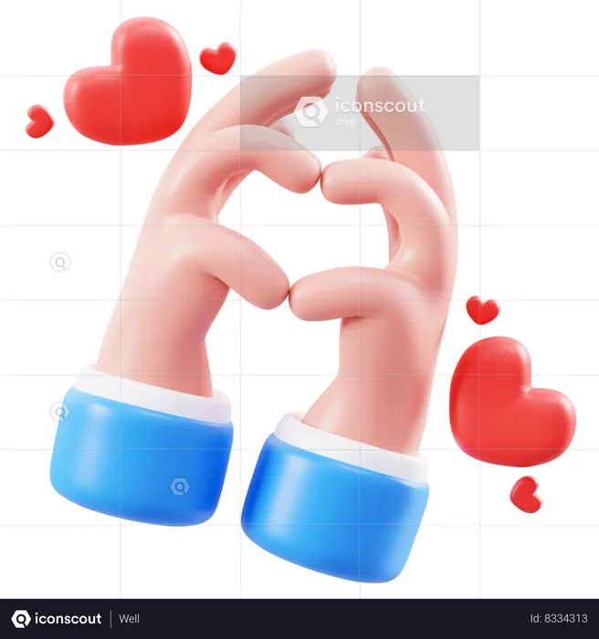 Gesto de la mano de amor  3D Icon