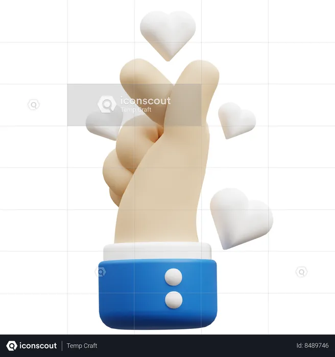 Gesto de la mano de amor  3D Icon