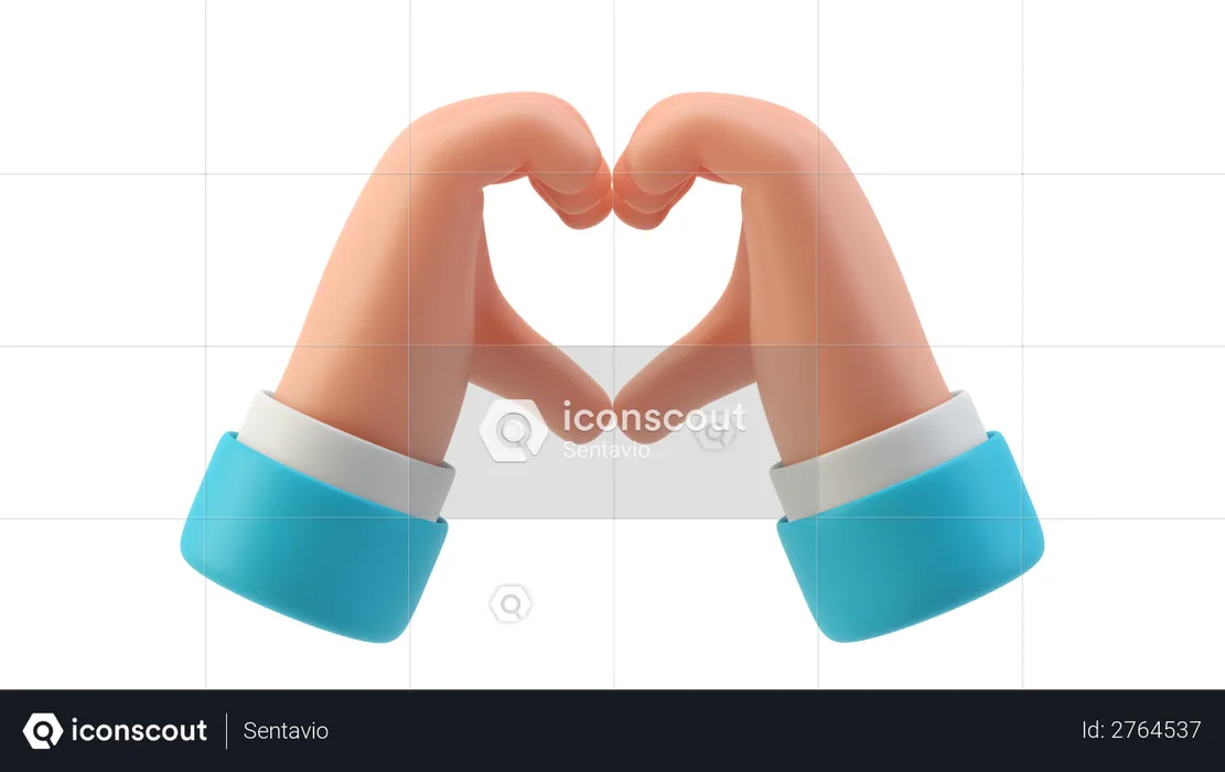 Gesto de la mano de amor  3D Illustration