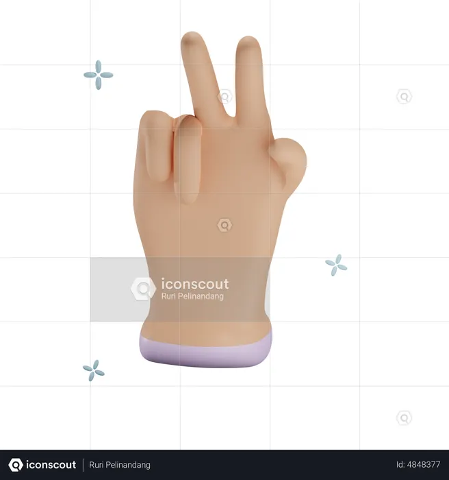 Gesto de paz con la mano  3D Icon