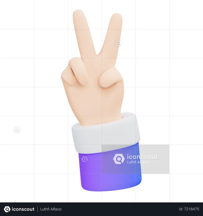 Gesto de paz con la mano  3D Icon